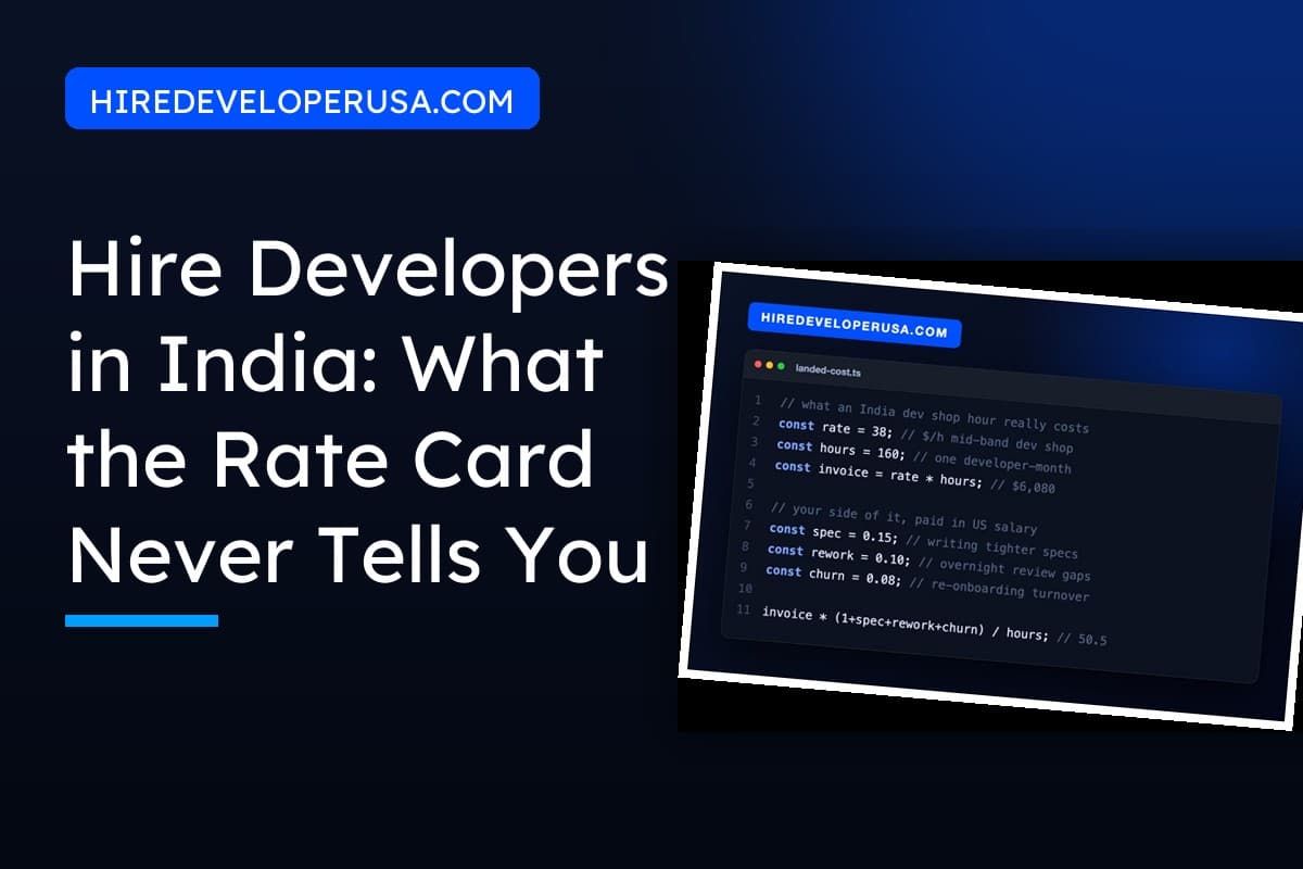 Hire developers in India in 2026: rate bands by channel and the landed cost of a cheap offshore hour
